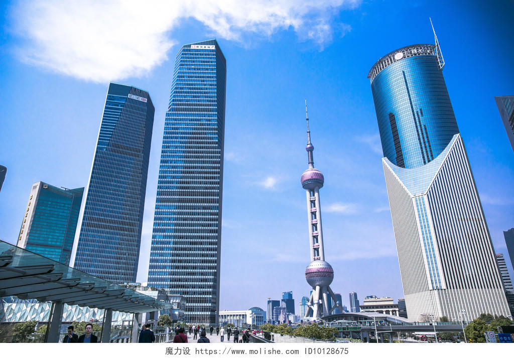 商务城市上海建筑物背景图片